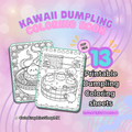 Libro para colorear imprimible. Kawaii Dumplings