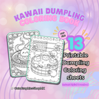Libro para colorear imprimible. Kawaii Dumplings